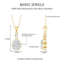 Load image into Gallery viewer, Pear Shaped 1.3 Carat Moissanite Pendant Necklace with Halo