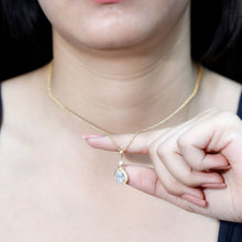 Load image into Gallery viewer, Pear Shaped 1.3 Carat Moissanite Pendant Necklace with Halo