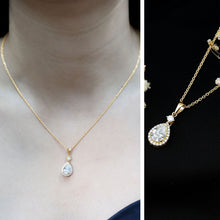 Load image into Gallery viewer, Pear Shaped 1.3 Carat Moissanite Pendant Necklace with Halo