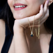 Load image into Gallery viewer, Cushion Cut 2 Carat Black Onyx Infinity Pendant Necklace with Lab Diamond