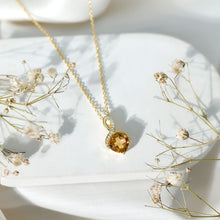 Load image into Gallery viewer, Cushion Cut 2.2 Carat Citrine Infinity Necklace with Silver Chain
