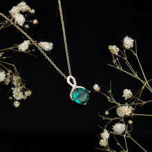 Load image into Gallery viewer, 2 Carat Cushion Cut Lab Grown Emerald Infinity Necklace for Women