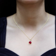 Load image into Gallery viewer, Certified Cushion Cut 2 Carat Lab Grown Ruby Infinity Necklace with Chain