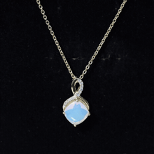 Load image into Gallery viewer, Cushion Cut 1.87 Carat Ethiopian Opal Infinity Necklace with Silver Chain
