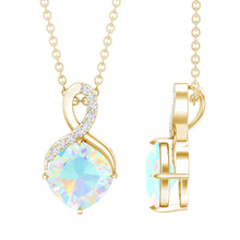 Load image into Gallery viewer, Cushion Cut 1.87 Carat Ethiopian Opal Infinity Necklace with Silver Chain