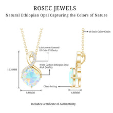 Load image into Gallery viewer, Cushion Cut 1.87 Carat Ethiopian Opal Infinity Necklace with Silver Chain