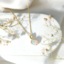 Load image into Gallery viewer, Cushion Cut 1.87 Carat Ethiopian Opal Infinity Necklace with Silver Chain
