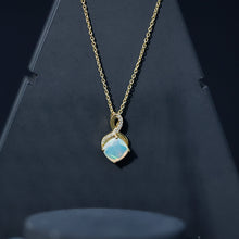 Load image into Gallery viewer, Cushion Cut 1.87 Carat Ethiopian Opal Infinity Necklace with Silver Chain