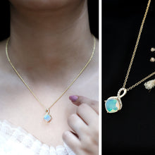 Load image into Gallery viewer, Cushion Cut 1.87 Carat Ethiopian Opal Infinity Necklace with Silver Chain