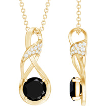 Load image into Gallery viewer, 1 Carat Black and White Diamond Infinity Necklace with Silver Chain