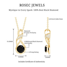 Load image into Gallery viewer, 1 Carat Black and White Diamond Infinity Necklace with Silver Chain