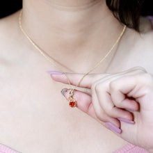 Load image into Gallery viewer, 1 Carat Lab Grown Orange Sapphire Infinity Pendant Necklace with Diamond