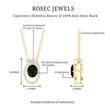 Load image into Gallery viewer, Natural Oval Shape Black Onyx Necklace with Lab Diamond