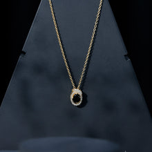 Load image into Gallery viewer, Natural Oval Shape Black Onyx Necklace with Lab Diamond