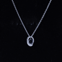 Load image into Gallery viewer, Certified Oval Shape Blue Sapphire Diamond Pendant Necklace with Chain