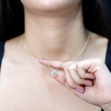 Load image into Gallery viewer, Natural Oval Sky Blue Topaz Diamond Necklace with Silver Chain