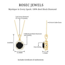 Load image into Gallery viewer, Natural 2.3 Carat Round Shaped Black and White Diamond Halo Necklace with Chain