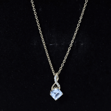 Load image into Gallery viewer, 0.5 CT Cushion Cut Sky Blue Topaz Infinity Necklace with Silver Chain