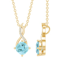 Load image into Gallery viewer, 0.5 CT Cushion Cut Sky Blue Topaz Infinity Necklace with Silver Chain
