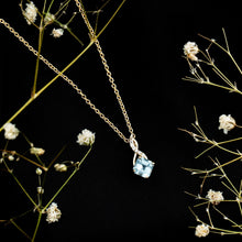 Load image into Gallery viewer, 0.5 CT Cushion Cut Sky Blue Topaz Infinity Necklace with Silver Chain