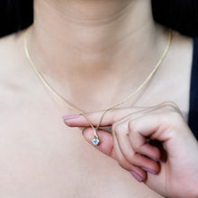 Load image into Gallery viewer, 0.5 CT Cushion Cut Sky Blue Topaz Infinity Necklace with Silver Chain