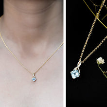 Load image into Gallery viewer, 0.5 CT Cushion Cut Sky Blue Topaz Infinity Necklace with Silver Chain