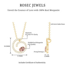 Load image into Gallery viewer, Yellow Gold Plated Silver Morganite Swirl Necklace with Lab Diamond