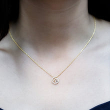 Load image into Gallery viewer, Yellow Gold Plated Silver Morganite Swirl Necklace with Lab Diamond
