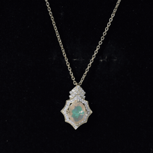 Load image into Gallery viewer, Natural 2 Carat Ethiopian Opal Vintage Necklace with Diamond