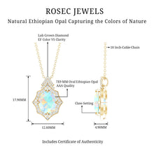 Load image into Gallery viewer, Natural 2 Carat Ethiopian Opal Vintage Necklace with Diamond