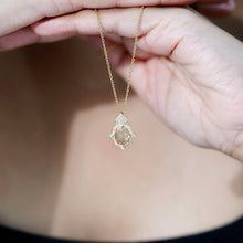Load image into Gallery viewer, Natural 2 Carat Ethiopian Opal Vintage Necklace with Diamond
