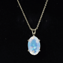 Load image into Gallery viewer, 5.63 Carat Oval Shaped Huge Ethiopian Opal Necklace with Chain