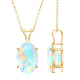 5.63 Carat Oval Shaped Huge Ethiopian Opal Necklace with Chain