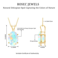 Load image into Gallery viewer, 5.63 Carat Oval Shaped Huge Ethiopian Opal Necklace with Chain