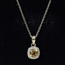 Load image into Gallery viewer, Certified 1 Carat Cushion Cut Fire Opal Pendant Necklace with Diamond Halo