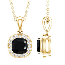 Load image into Gallery viewer, 1.8 Carat Lab Grown Black and White Diamond Halo Necklace with Silver Chain