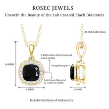 Load image into Gallery viewer, 1.8 Carat Lab Grown Black and White Diamond Halo Necklace with Silver Chain