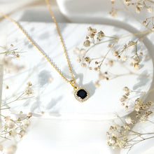 Load image into Gallery viewer, 1.8 Carat Lab Grown Black and White Diamond Halo Necklace with Silver Chain