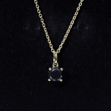Load image into Gallery viewer, Natural 1.45 Carat Black Diamond Solitaire Necklace with Silver Chain