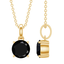 Load image into Gallery viewer, Natural 1.45 Carat Black Diamond Solitaire Necklace with Silver Chain