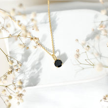 Load image into Gallery viewer, Natural 1.45 Carat Black Diamond Solitaire Necklace with Silver Chain