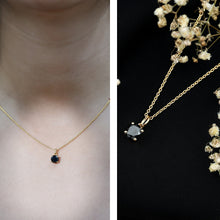 Load image into Gallery viewer, Natural 1.45 Carat Black Diamond Solitaire Necklace with Silver Chain