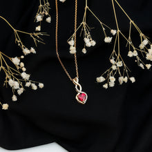 Load image into Gallery viewer, 1 Carat Lab Grown Ruby Heart and Infinity Necklace with Silver Chain