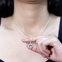 Load image into Gallery viewer, Vintage Inspired 2.5 Carat Morganite Bridal Necklace with Diamond Halo