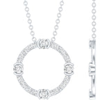 Sterling Silver Moissanite Eternity Necklace With Chain