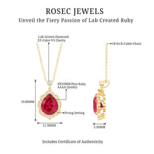 Load image into Gallery viewer, Certified 3 Carat Lab Grown Ruby and Diamond Vintage Necklace
