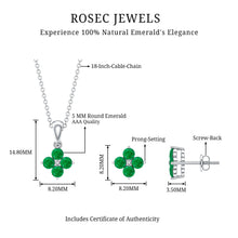 Load image into Gallery viewer, Natural Emerald Clover Jewelry Set for Women