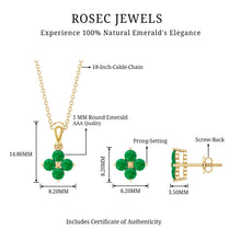 Load image into Gallery viewer, Natural Emerald Clover Jewelry Set for Women