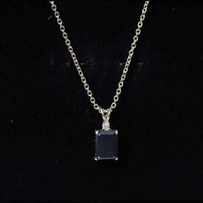 Genuine 1.68 Carat Black Diamond Solitaire Necklace for Women