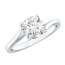 Load image into Gallery viewer, Certified Solitaire Moissanite Bypass Engagement Ring